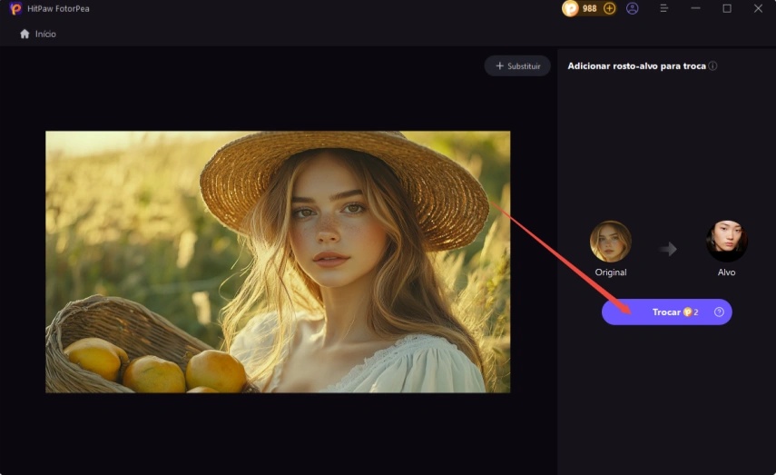 adicione imagens antes de pressionar swap