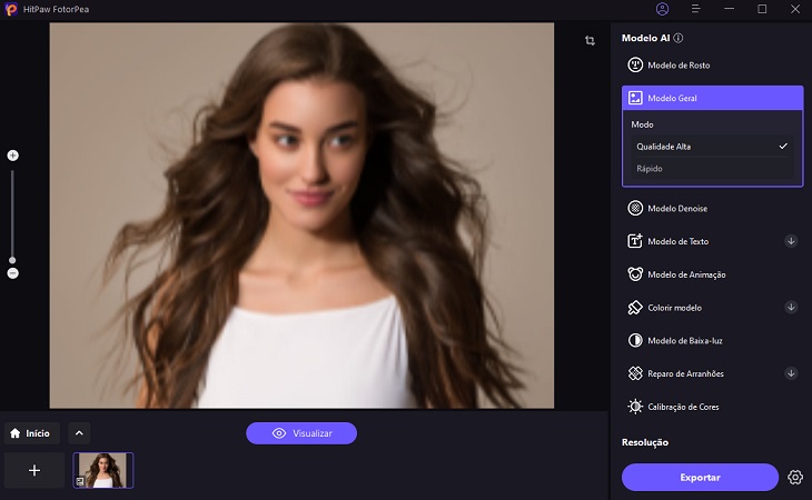 hitpaw fotorpea face modelo procesando