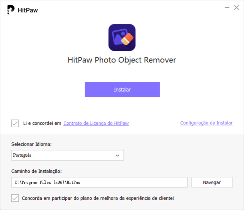 inicie a instalação