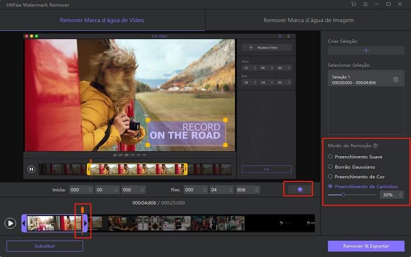 tirar marca d'água de vídeo com HitPaw Removedor de Marca D'água