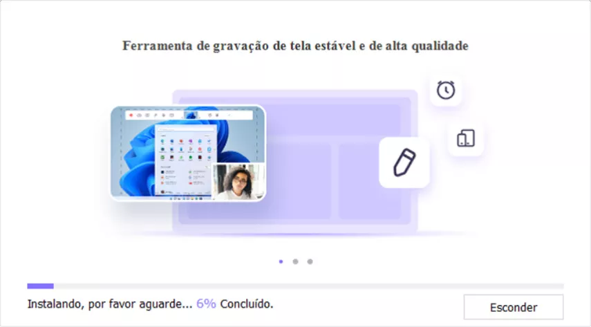 instalando o HitPaw Edimakor Gravador de Tela