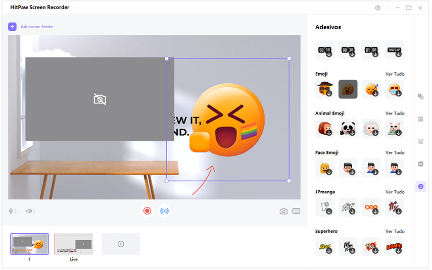 adicionando stickers