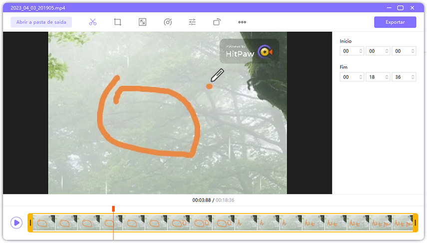 cortar vídeos gravados pela webcam