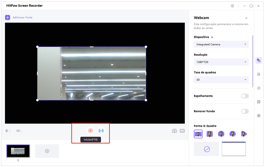 gravar webcam com Edimakor Gravador de Tela