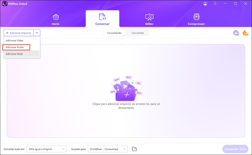 adicionar arquivo mp3