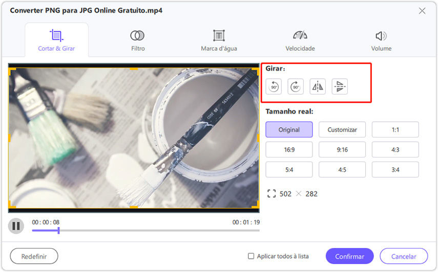 girar o vídeo com o hitpaw video converter