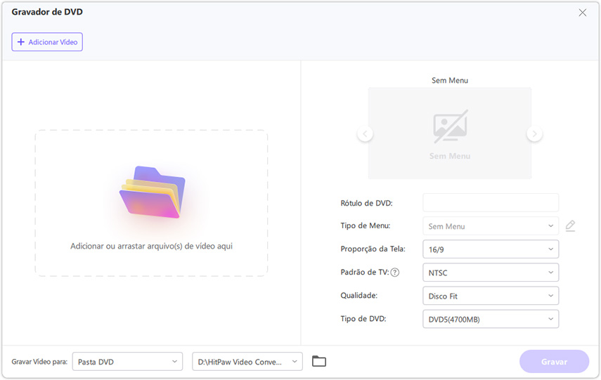 Como Gravar Vídeos em DVD com o HitPaw Conversor de Vídeo