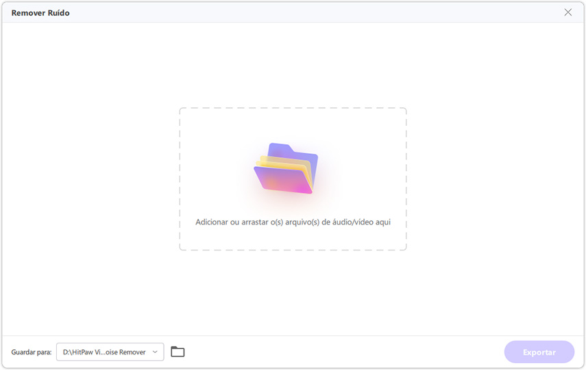 adicionar arquivo de áudio para remover o ruído de fundo
