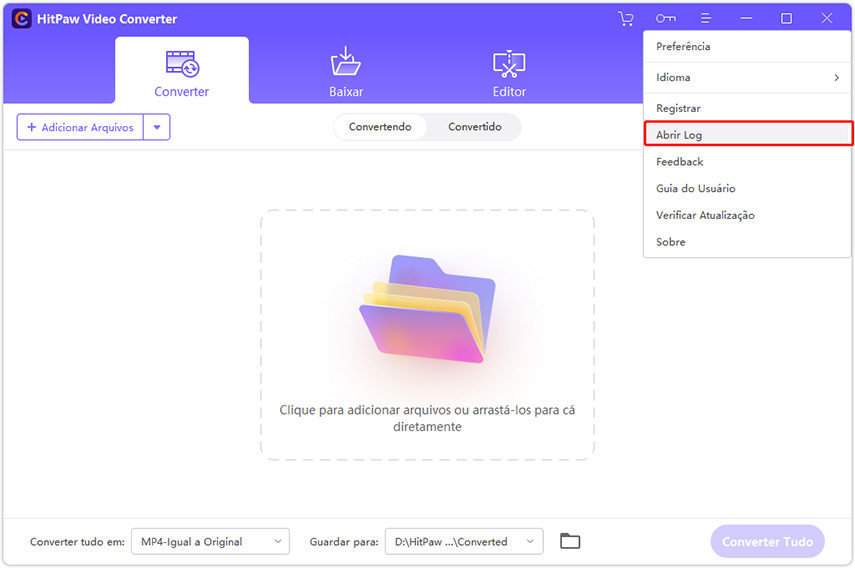 log do hitpaw video converter