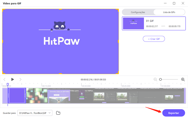 Como converter vídeo para GIF com o HitPaw Conversor de Vídeo