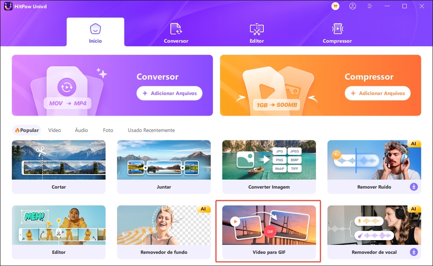 Converter Vídeo em GIF Online Grátis- HitPaw Conversor de Vídeo