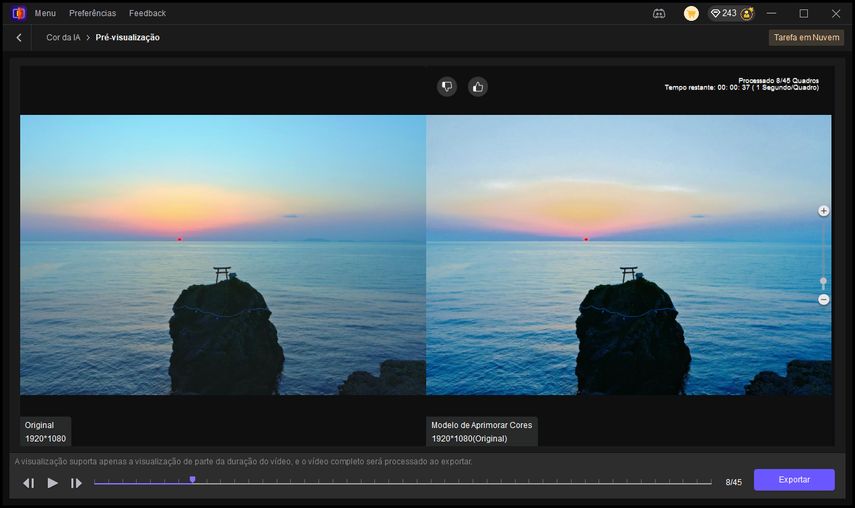 ai color enhancement preview results