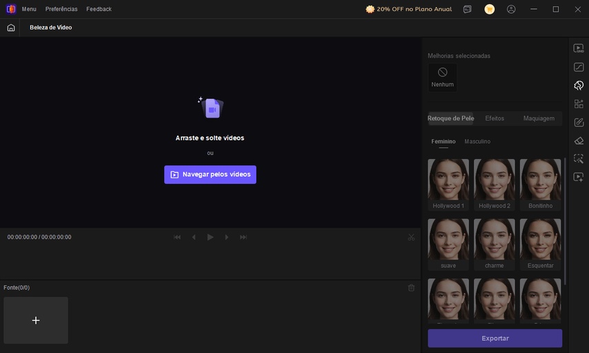 importar vídeo para o Video Beauty