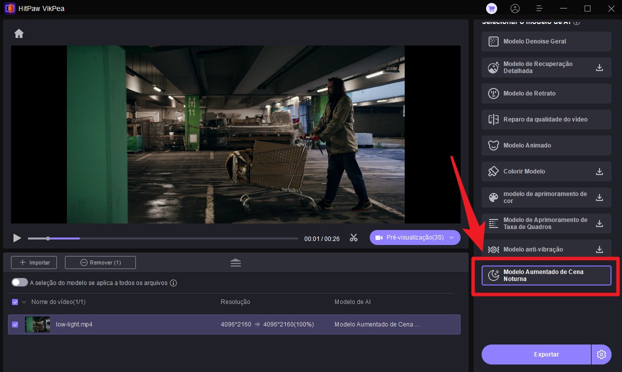 modelo de melhoria em baixa luz