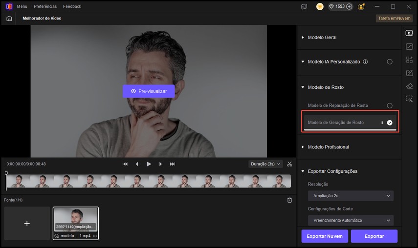 modelo de geração de rosto do hitpaw vikpea