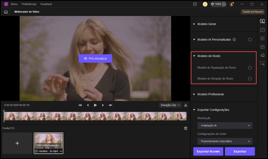 modelo de reparo de rosto do hitpaw vikpea