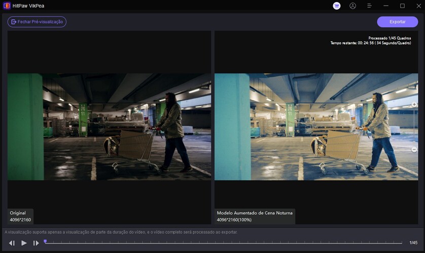 pré-visualizar e exportar