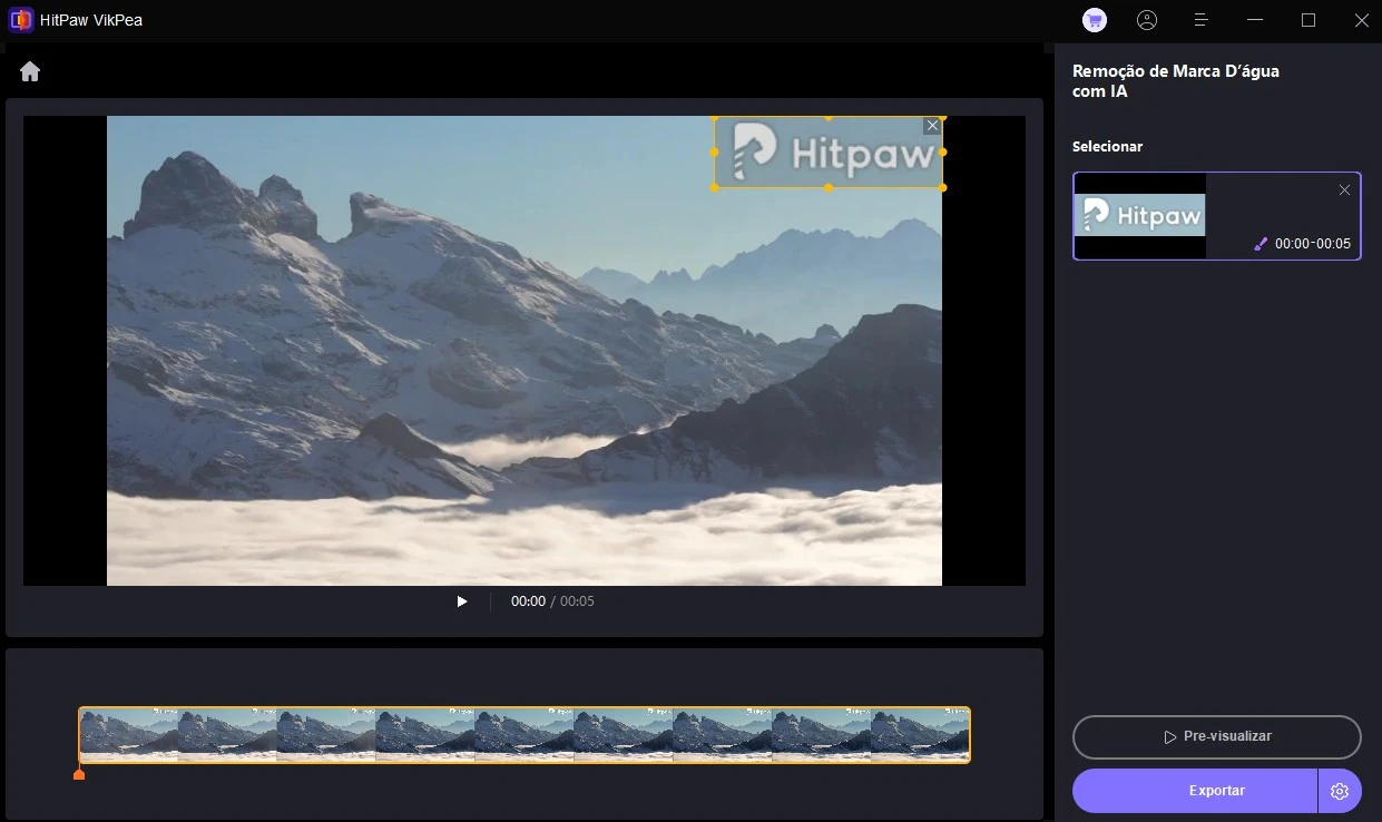 selecione a área para remover a marca d'água