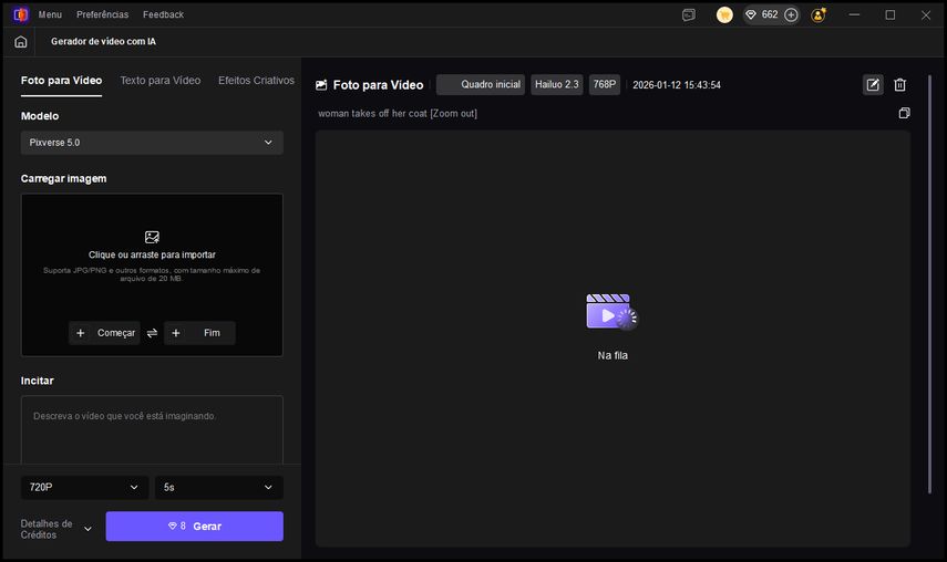 Start AI video generation process