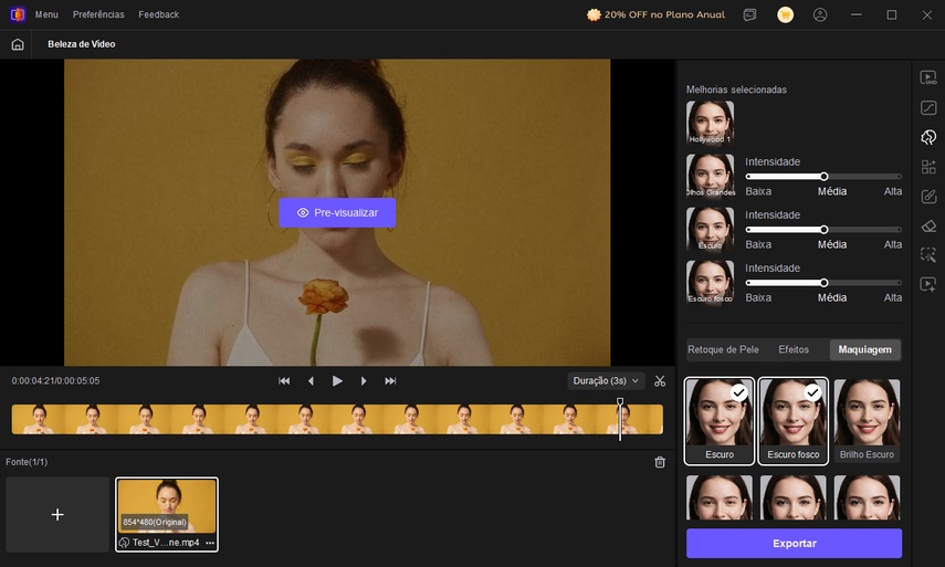 maquiagem virtual no Video Beauty