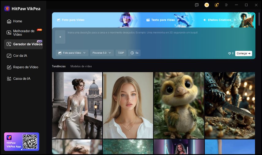 gerador de vídeo AI do VikPea