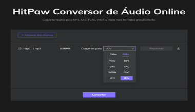 Converter MP4 para MP3 Com HitPaw Conversor de Áudio Online Gratuito