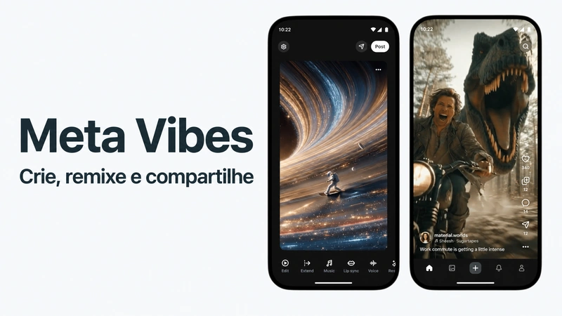 Meta Vibes para criar e remixar vídeos curtos com inteligência artificial.