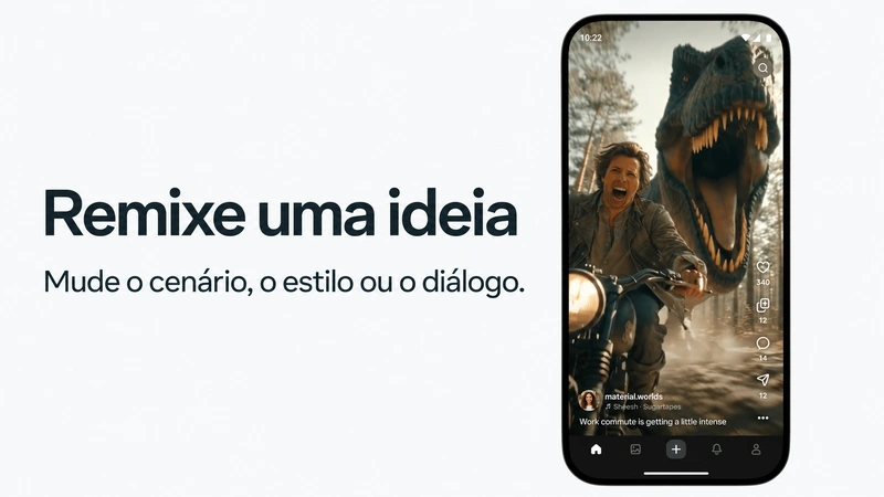 Feed do Meta Vibes com vídeo que pode servir de ponto de partida para um remix.