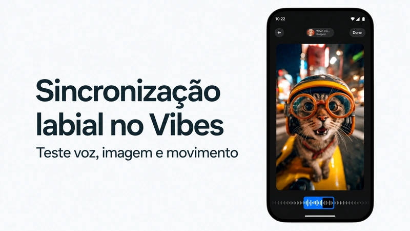 Exemplo do recurso de sincronização labial com música no aplicativo Vibes.