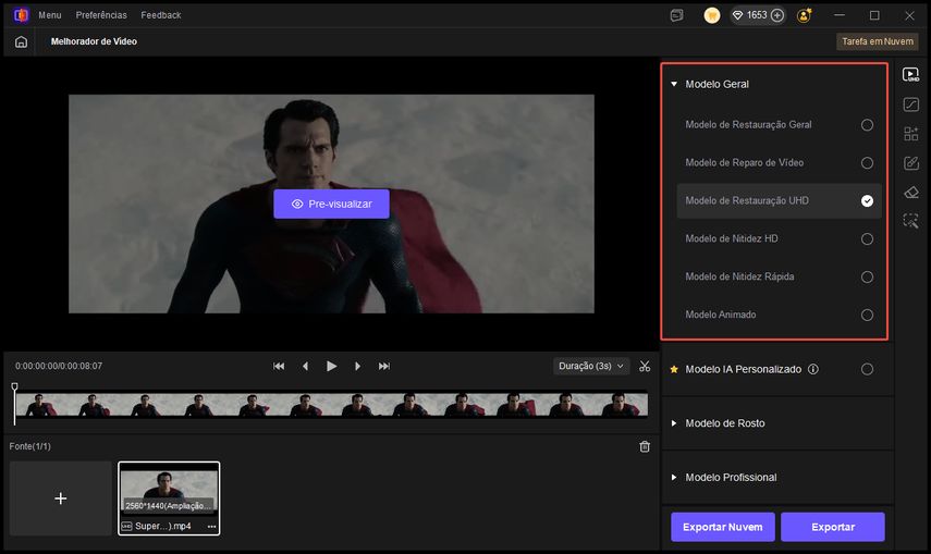 HitPaw VikPea Selecionar Modelo IA