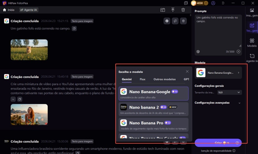gerar foto com modelo ia