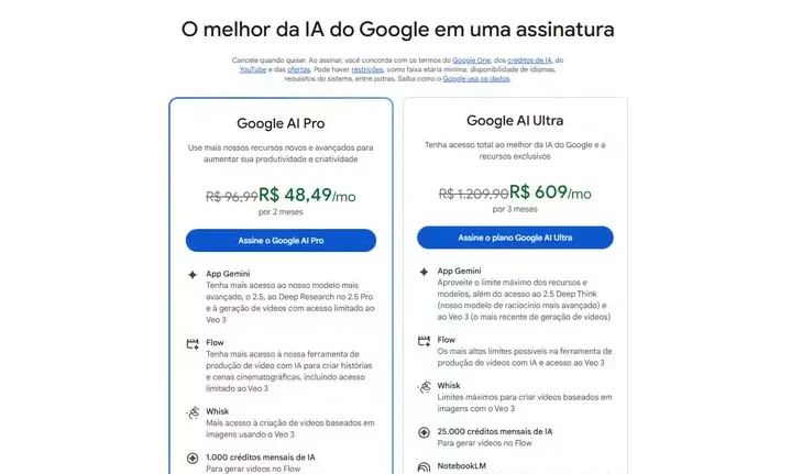 Preços e recursos do Google AI Pro