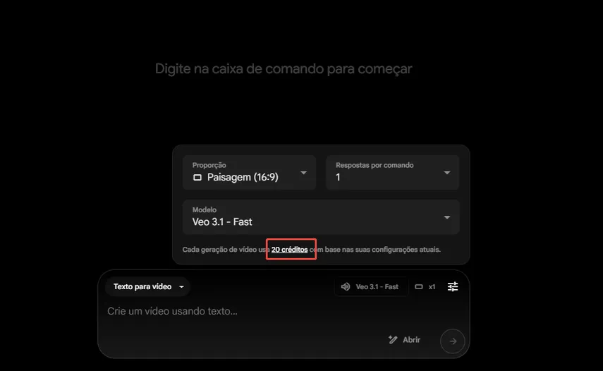 Créditos do Google Flow