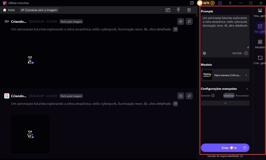 gerar foto com fotorpea