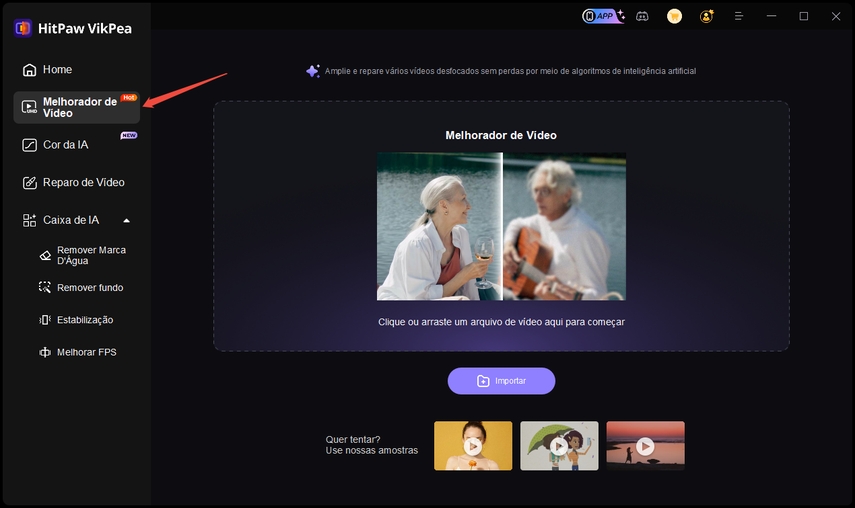 Importar vídeo no VikPea