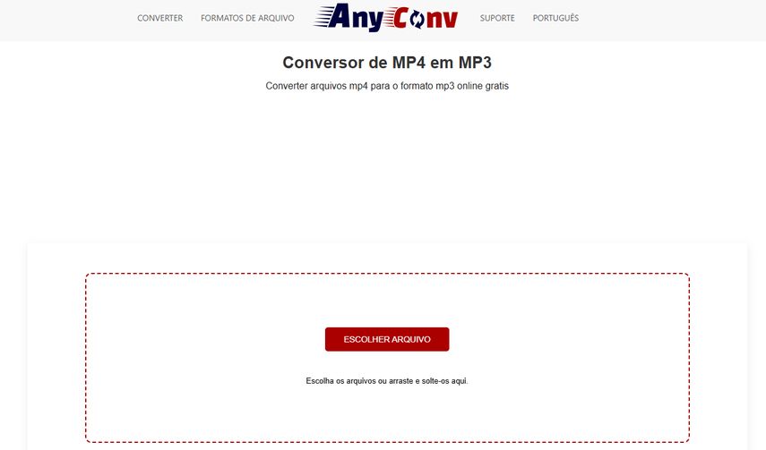 AnyConv, um conversor online simples para MP4 para MP3