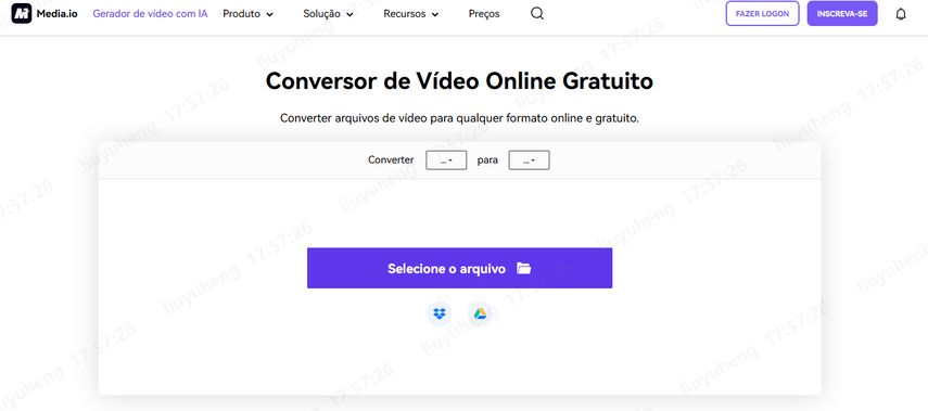 Media.io, uma opção para converter MP4 para MP3 online de forma segura