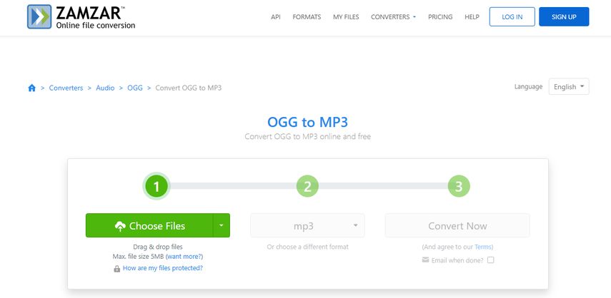 zamzar ogg para mp3