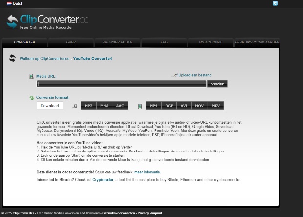 youtube video downloader ClipConverter cc