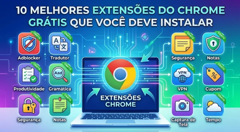 As 10 melhores extensões do Chrome grátis para instalar em 2026