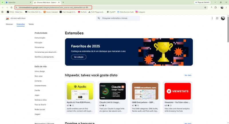 Passo 1: Acessar a Chrome Web Store