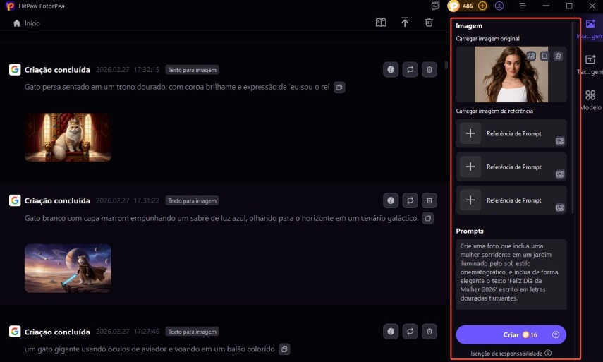 criar imagem de dia da mulher