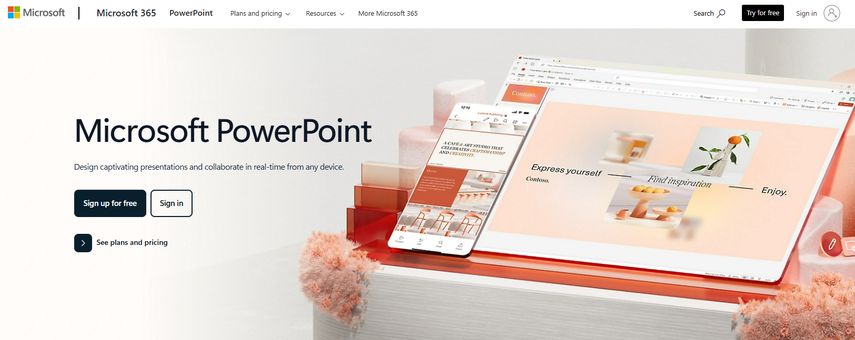 Microsoft PowerPoint com Copilot 365 IA integrada