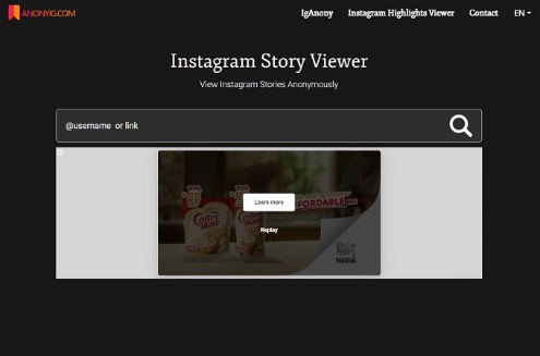 Ver Instagram Anônimo com AnonyIG