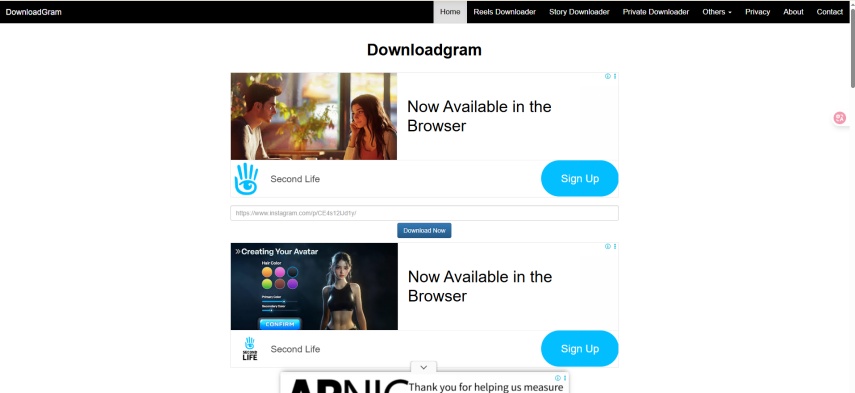 baixar fotos do Instagram em DownloadGram