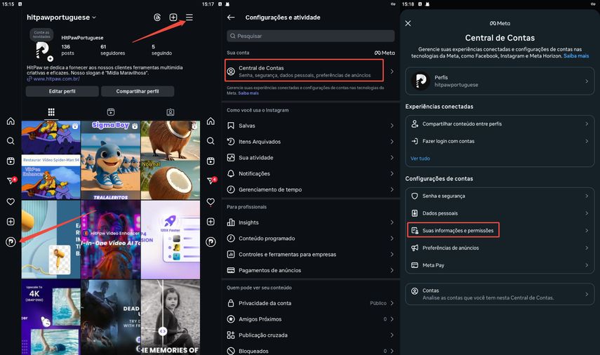 Como Baixar dados do Instagram