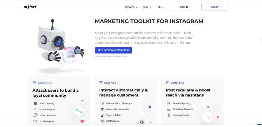 baixar fotos do Instagram em Inflact
