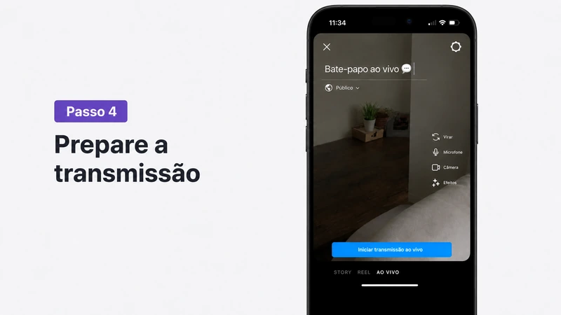 Passo 4: prepare a transmissão ao vivo no Instagram