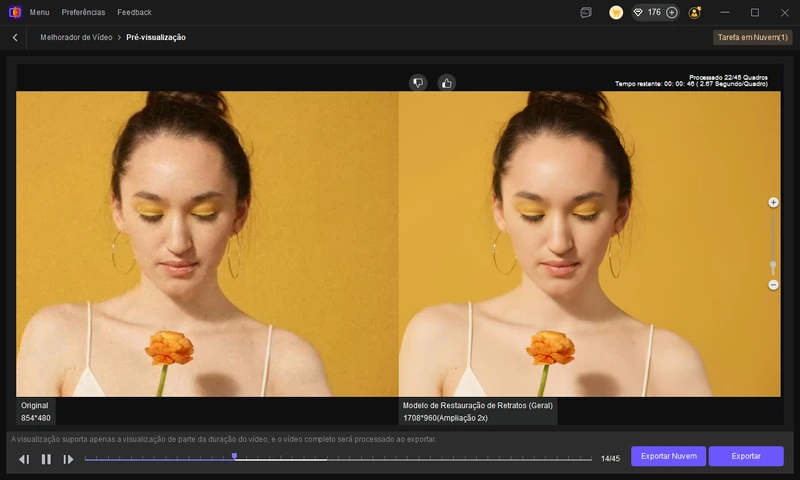 Escolher o modelo de rosto no HitPaw VikPea para melhorar a live gravada