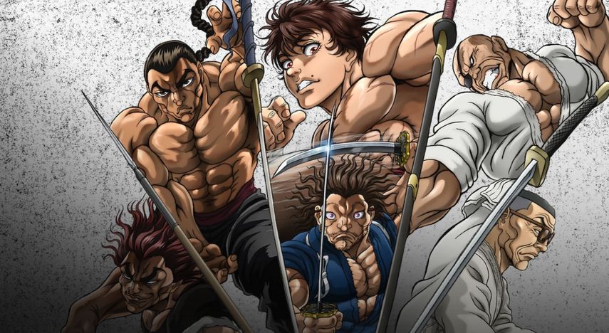Miyamoto Musashi ressuscitado enfrenta os lutadores do Underground Arena em Baki Dou